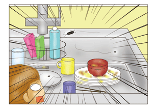 食べ終わった食器類を放置している…
