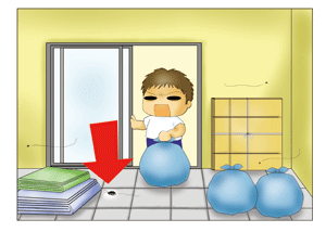 ベランダに粗大ゴミや家庭ゴミを溜めている…